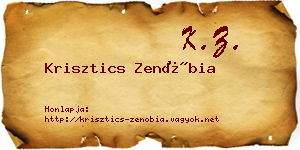 Krisztics Zenóbia névjegykártya